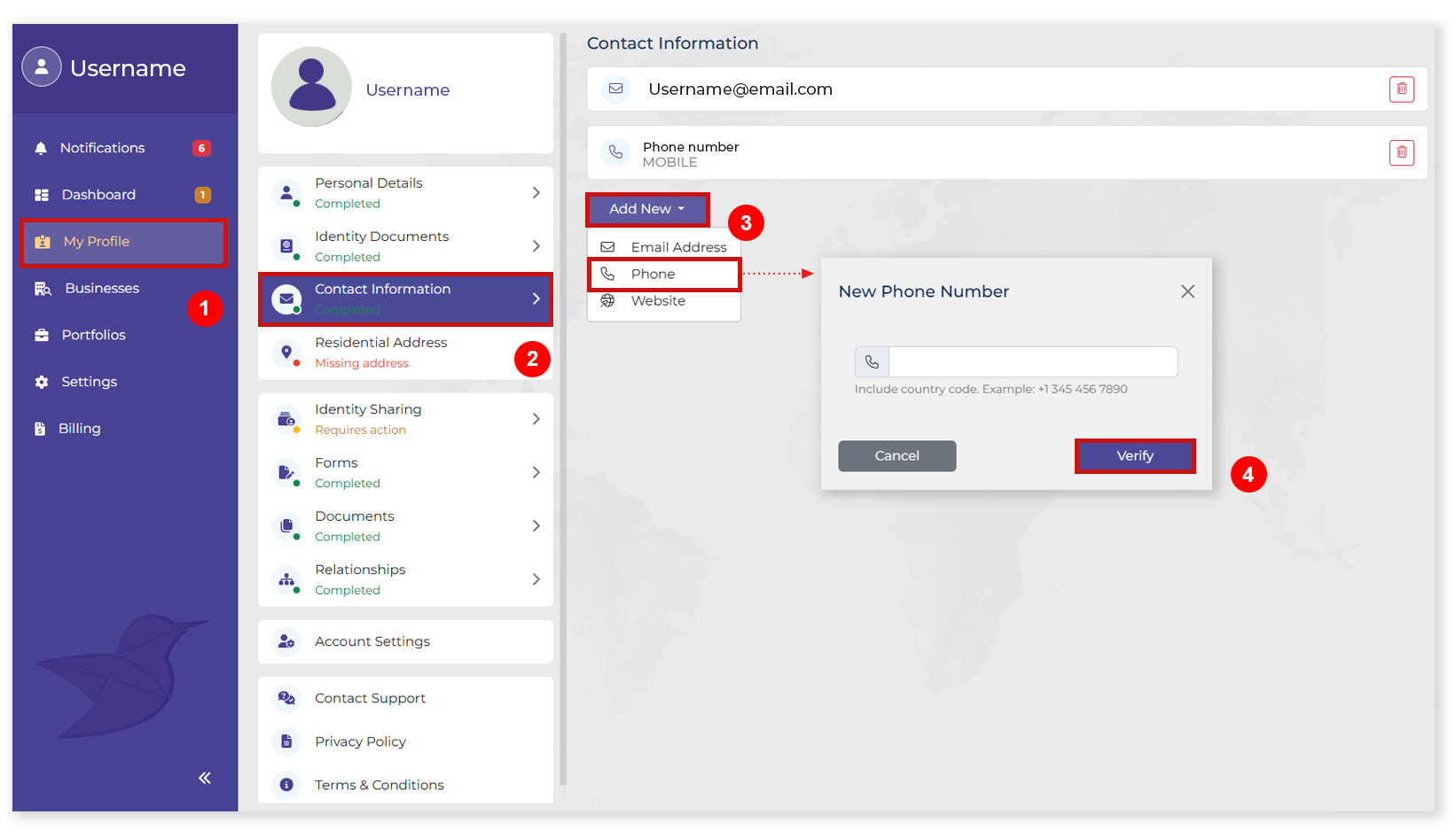 Change phone number Support platform.png
